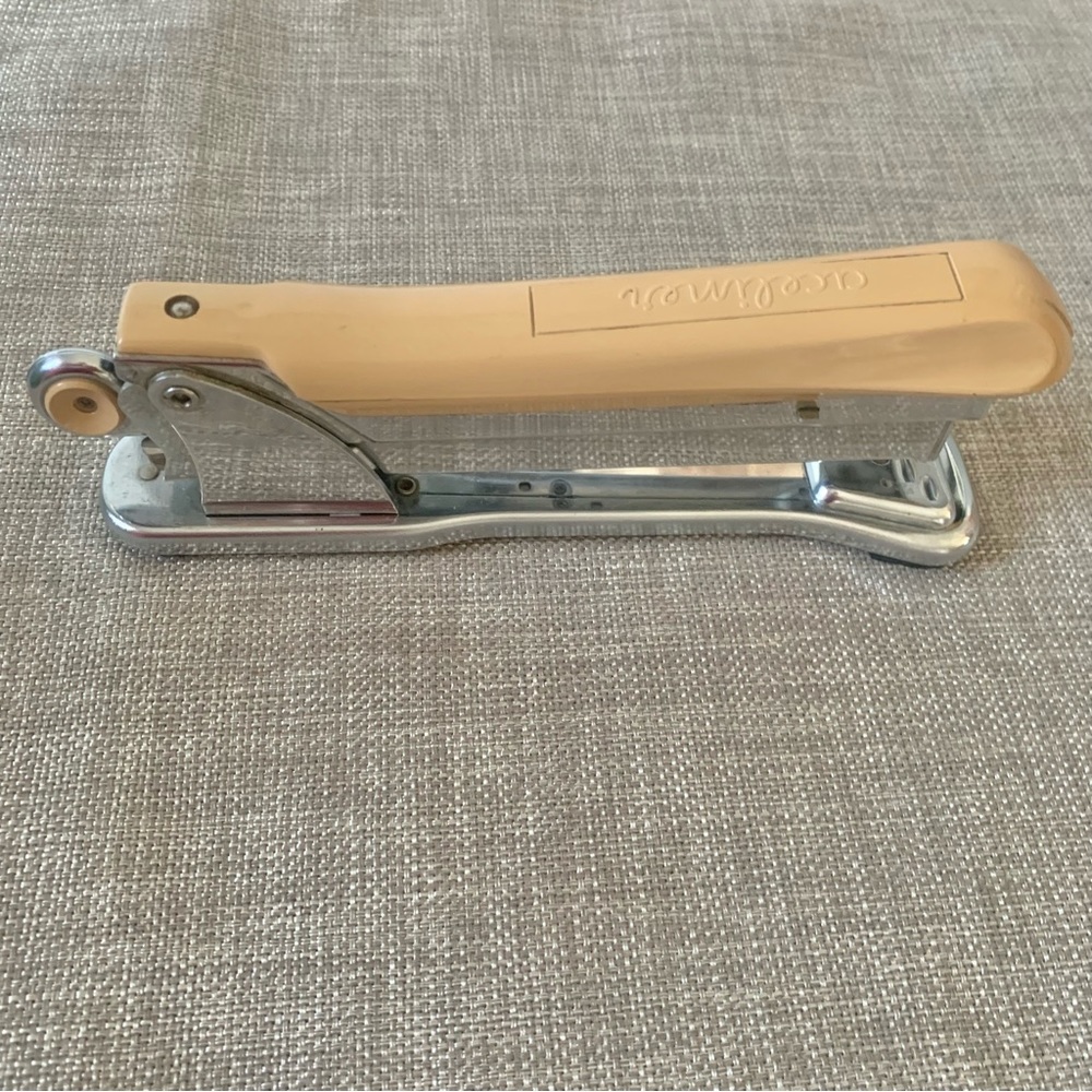 Vintage Ace Liner 502 Chrome Beige Standard Stapler Made in USA